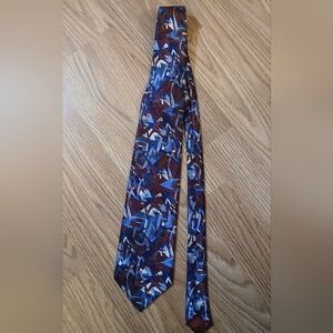 VINTAGE ETIENNE AIGNER Necktie.  Mens. Blue & Burgundy.